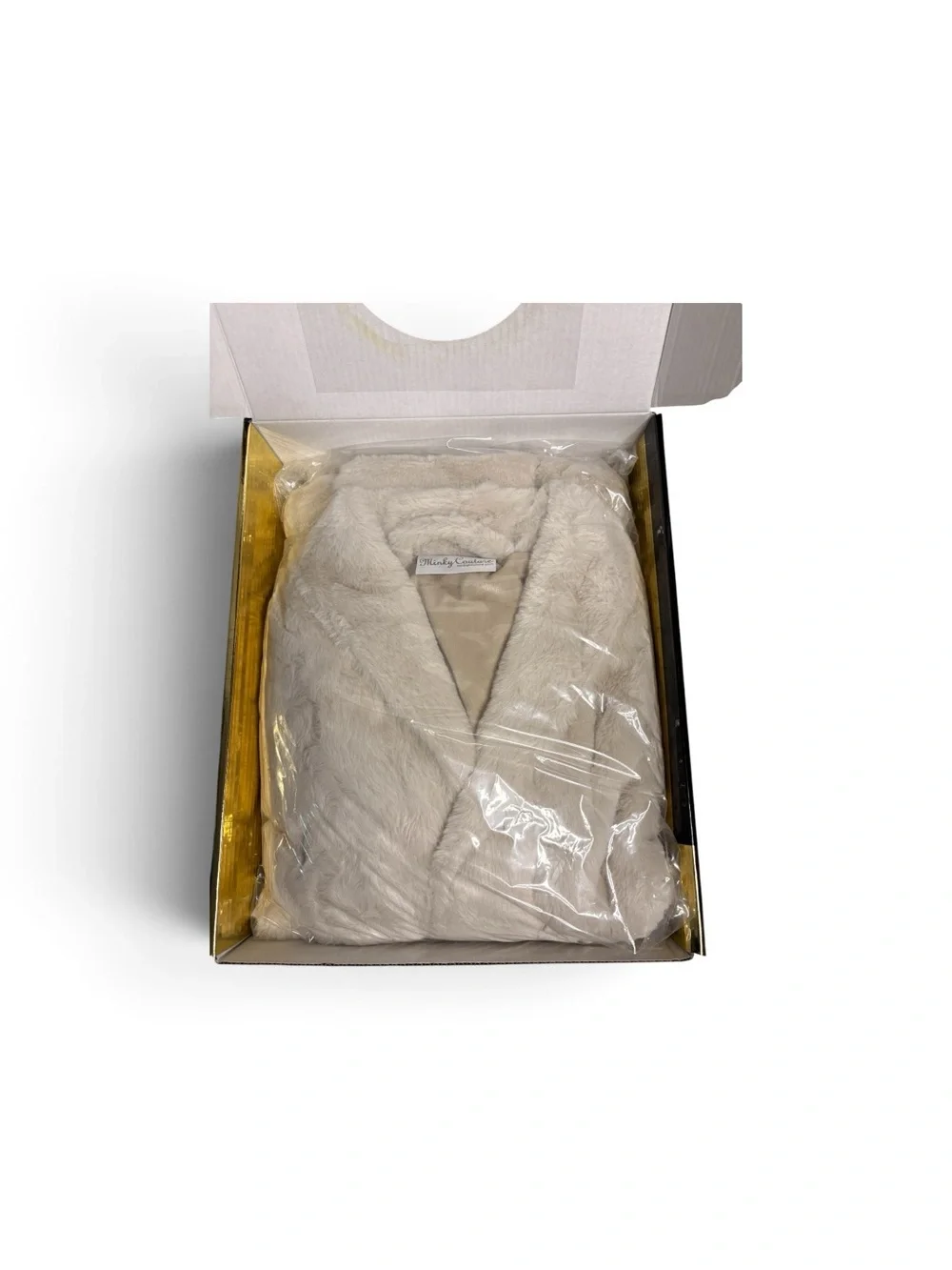 NIB Minky Couture Plush Long Robe in Ivory